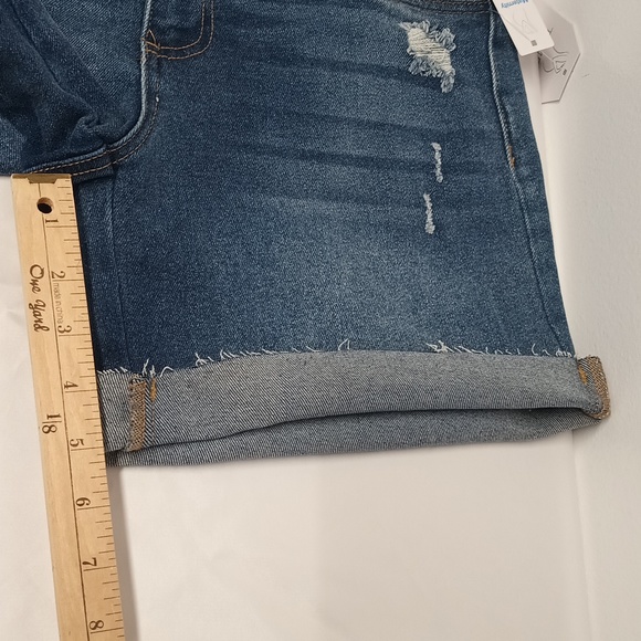 Maternity jean shorts side panel size M ( 8-10 ) Denim cotton blend Bermuda shor - Picture 7 of 16